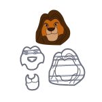 Cortador Rei Leão Mufasa - 6cm