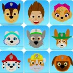 Kit Cortadores Rostinho Patrulha Canina 9 Peças - 7cm