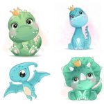 Kit Cortadores Modulados Dino Baby - 6cm