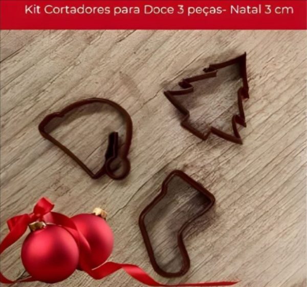 Kit Mini Cortadores Natalinos - 3 Peças