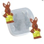 Molde Dupla de Coelhos Jardineiros
