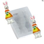 Molde Dupla de Coelhos com Flores