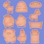 Kit Cortadores e Marcadores Fazendinha - 10 Peças