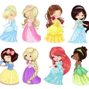 Kit Cortador e Marcador Princesas Disney Aquarela