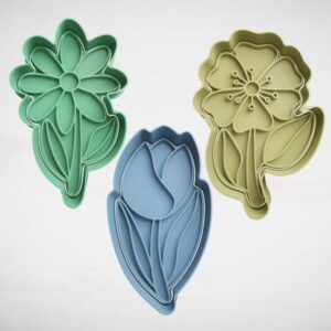 Kit Cortador e Marcador Flores 10cm