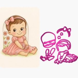 Cortador Modulado Boneca ou Menina de Vestido